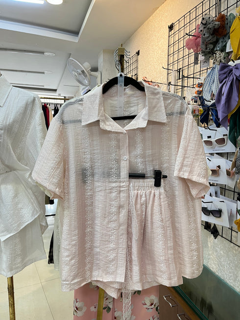 Summer Embroidered Half Sleeves Co-Ord Sets